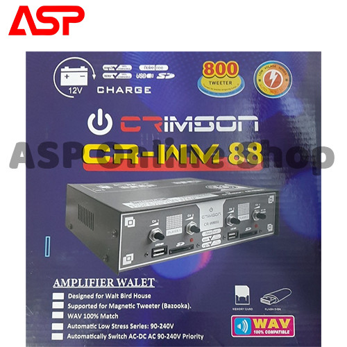 CRIMSON CR-WM 88 Power Amplifier Ampli Mesin Pancing Walet 800 Tweeter 4 Ch