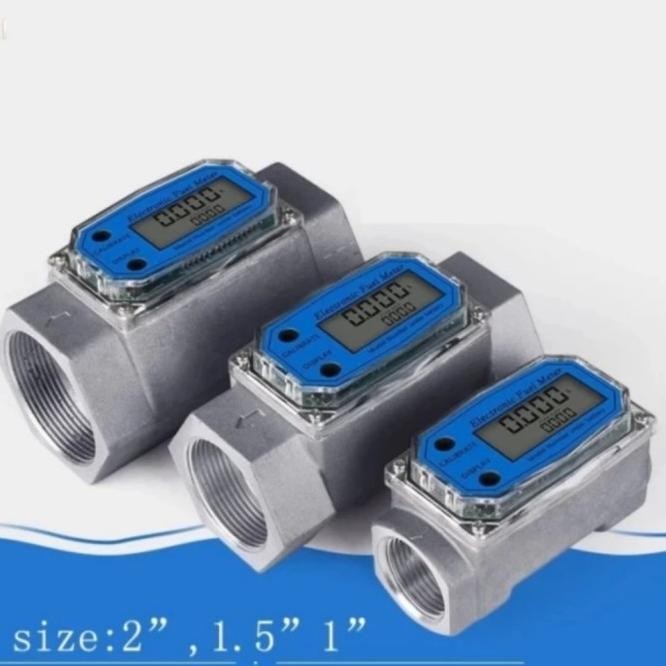 Digital Flow Meter Turbine 2 Inch Flow Meter Solar/Air Digital 2"