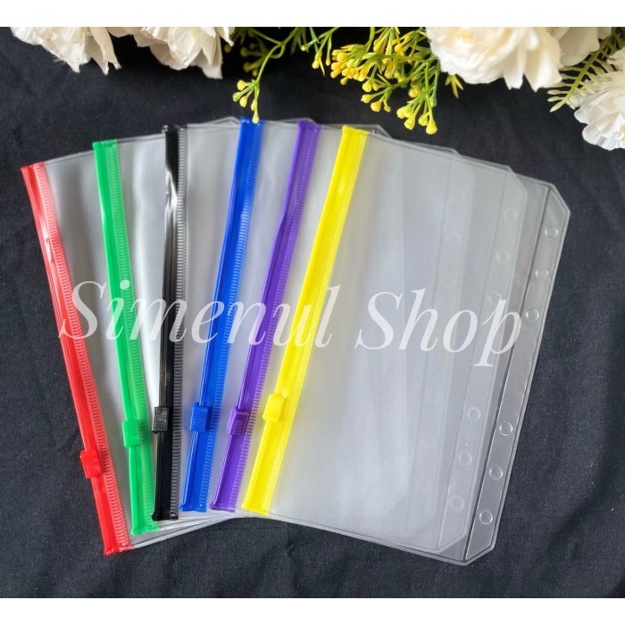 

Zipper Pocket Ziplock Binder Multifungsi A6 ( 6Ring ) - Warna Warni