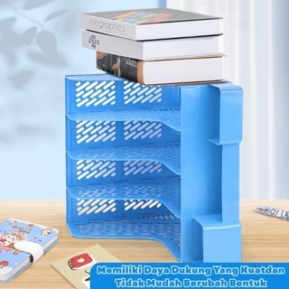 

[Ready] Aimilo Desktop Organizer File Penyimpanan Serbaguna Box File Rak Buku Dengan Tempat Pena