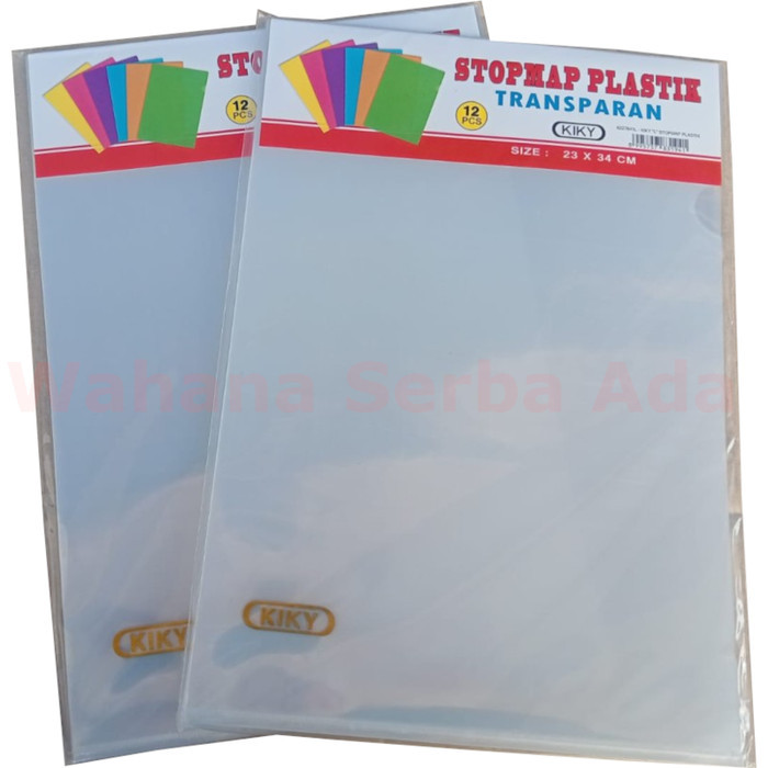 

Map L Folio F4 Kiky Clear Sleeve Plastik Transparan - 12 Pcs