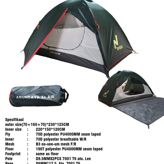 Tendaki Tenda Camping | Tendaki Arundaya 4+ Air, Kapasitas 4 Orang Zea_Sez