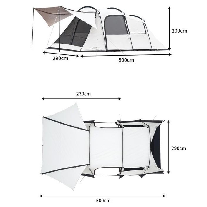 Tenda Cloud Tunnel Camping Outdoor Landwolf Leonimarimas