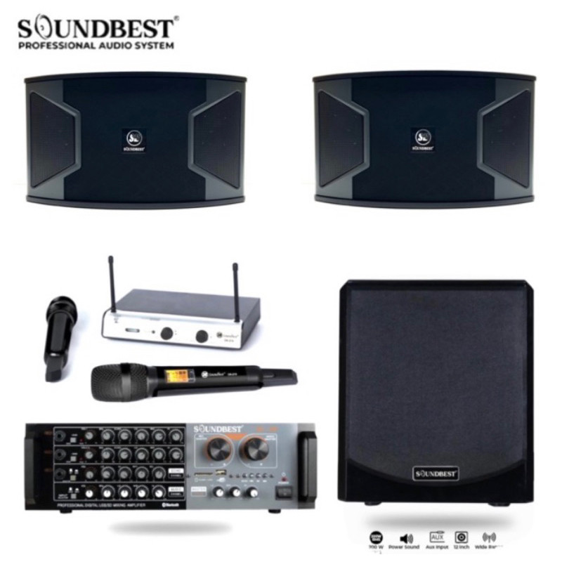 Paket Karaoke Soundbest PRO 110 Original 10 inch + Subwoofer aktif 12 inch original