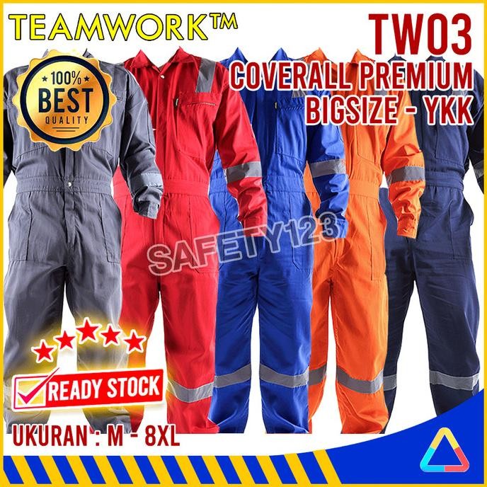 TW03 TeamWork Coverall Premium Super Big Size Wearpack Kerja Safety