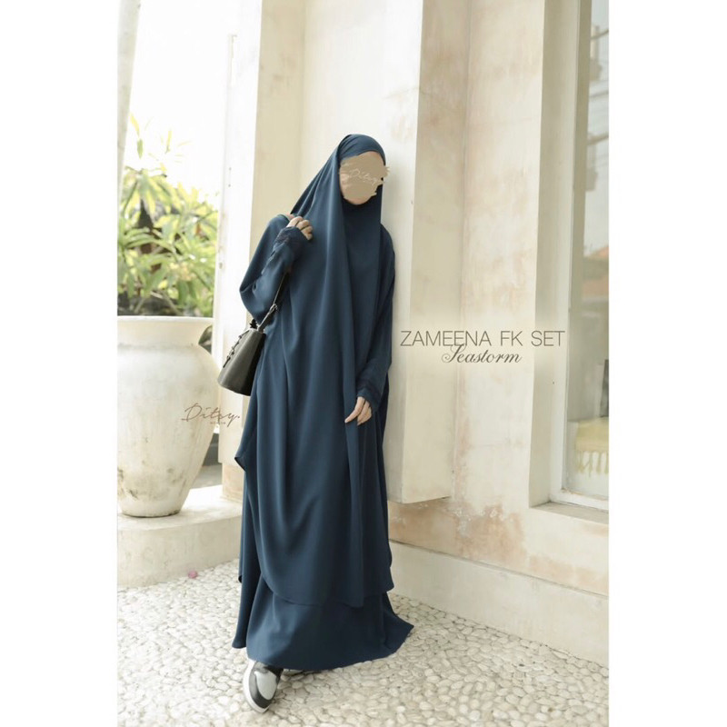 ZAMEENA FK SET BLACK & SEASTORM - PART OF DEELUNA MOSLEM - DITSY MOSLEM