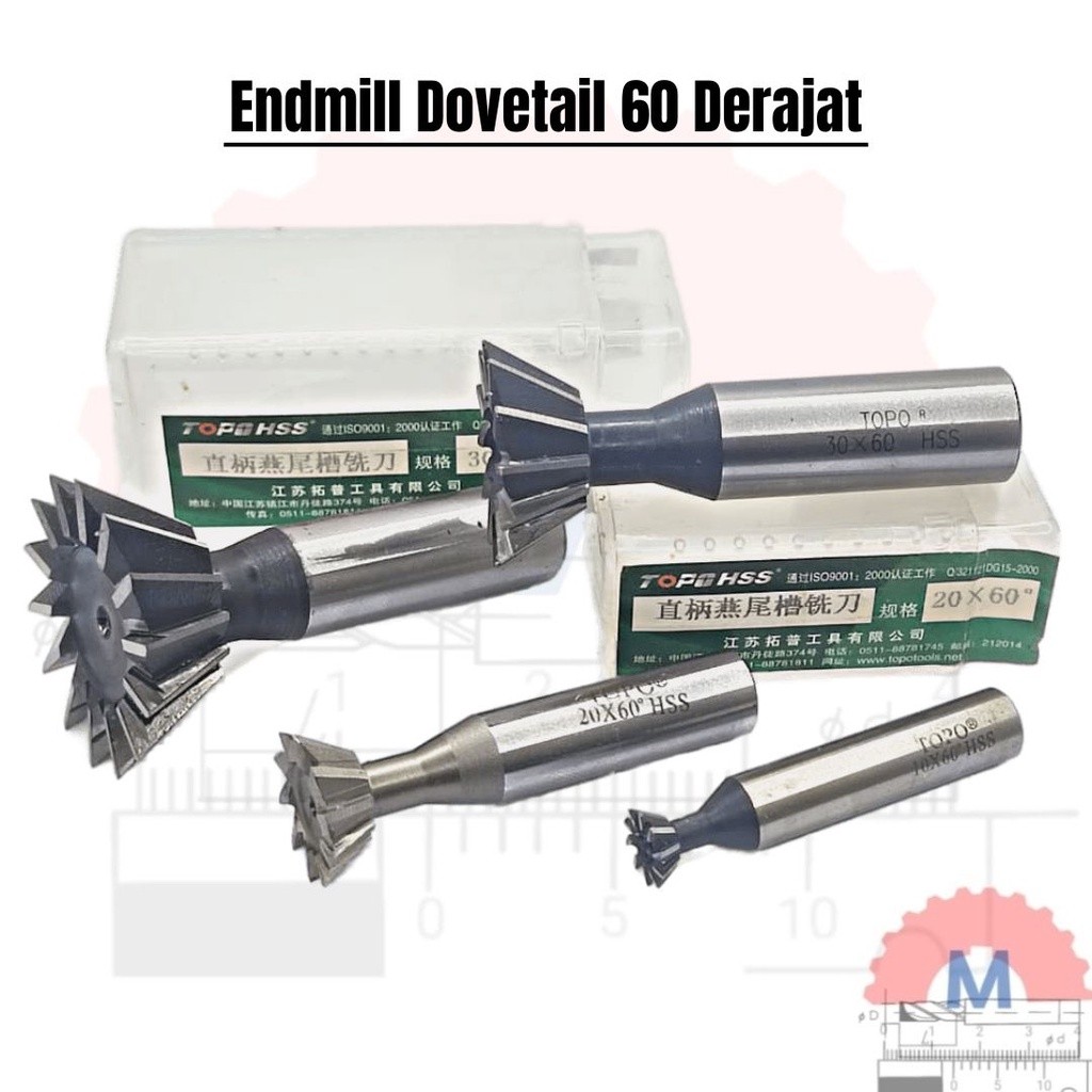 Dovetail End mill 60degree 60 derajat endmill ekor burung grooving