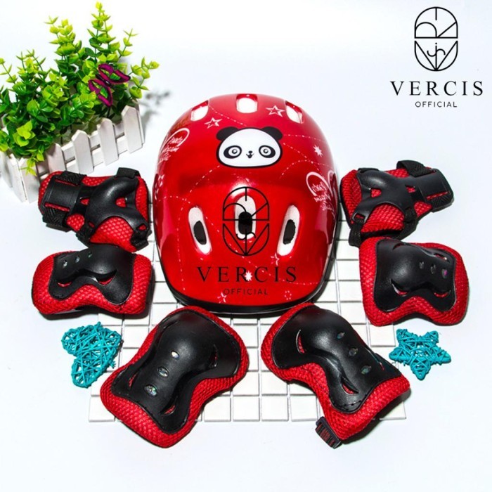 deerhelm anak dekker full set sepatu roda pelindung skateboard