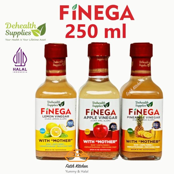 

Finega 250 ml (Botol Kaca) Vinega Cuka Apel / Nanas / Lemon