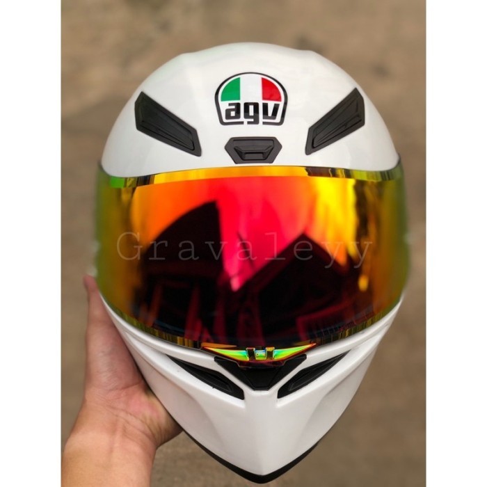 VISOR IRIDIUM RED&GOLD AGV K1&K3SV DESAIN PISTA GP RACE