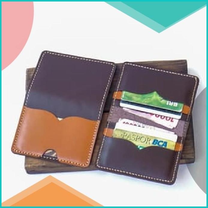 

DOMPET KARTU KULIT ASLI CARD HOLDER LIPAT DUA COKLAT TAN 07D35Z4 ready