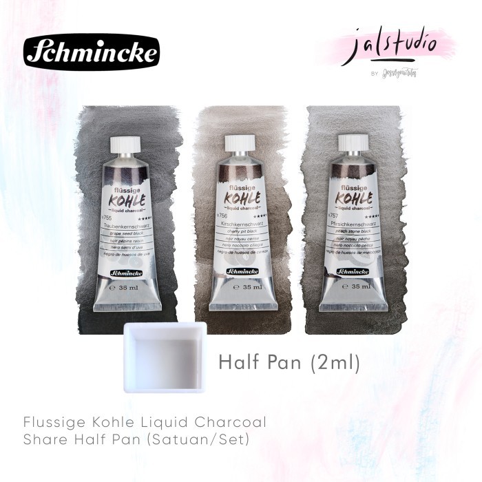 

HOT SALE Schmincke Flussige Kohle Liquid Charcoal Watercolor Share Half Pan Set