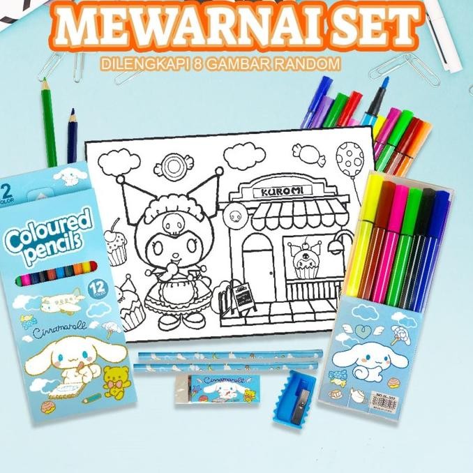 

TERMURAH Alat Mewarnai Anak Set/ Kertas Mewarnai Anak Lengkap/ Alat Tulis Set