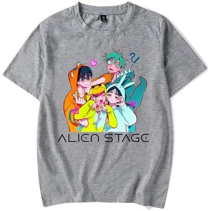 Alien Stage Merch Photos Kaos Pria Wanita Kaos Cetak Anime Kaos Lengan Pendek Kasual Merchandise|J5w