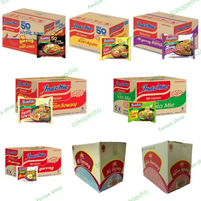 

INDOMIE GORENG/SOTO/KARI/AYAMBAWANG/RENDANG/GEPREK/ABC - ( DUS )