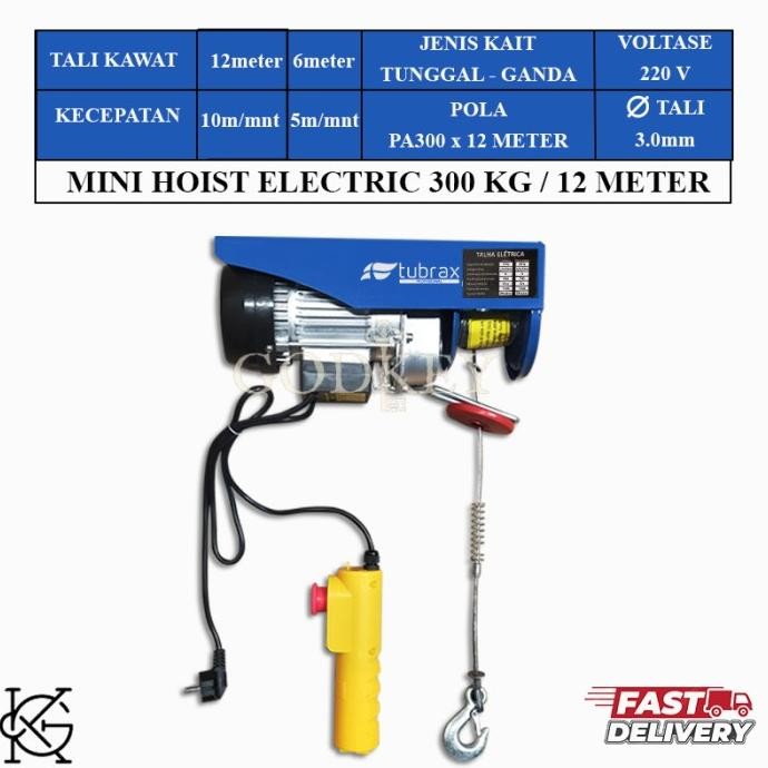 Tersedia Mini Hoist Electric / Katrol Elektrik / Kerekan Elektrik Pa 300