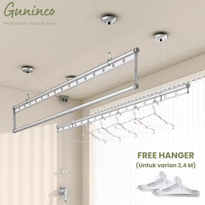 JEMURAN BAJU LIFTING 2.4M / jemuran baju katrol / jemuran baju lifting aluminium