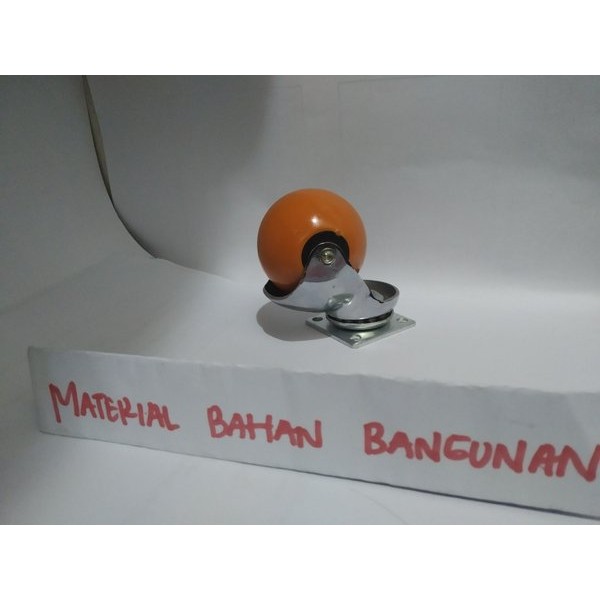 Roda Karet Bulat 2 inch Hidup Mini Kecil Abus TG Orange Ban Etalase Roda Karet Hidup Kecil Meja