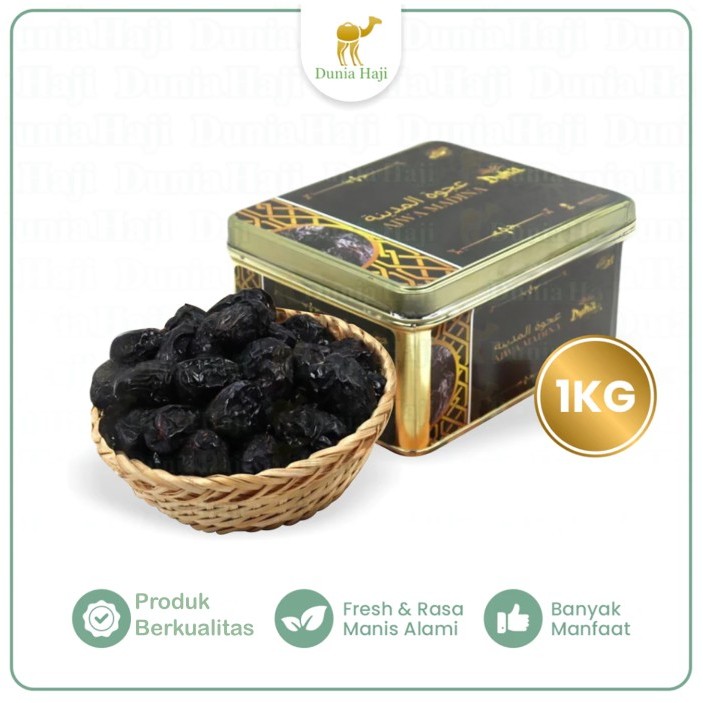 

Kurma Ajwa Aliyah Al Fatih 1Kg Kemasan Kaleng Kurma Nabi Asli Madinah