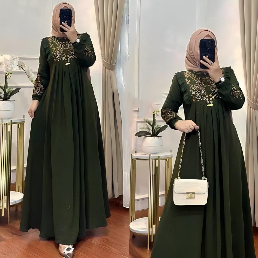 PROMO R.A - Lunara Dress Gamis Muslim Maxy Wanita Polos Basic Premium OOTD Kondangan l Casual Daily 