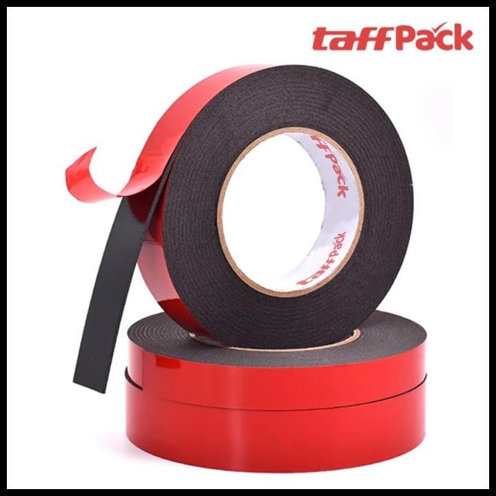 

Double Tape Foam Merah TaffPACK Lakban Dua Sisi Perekat Selotip Busa Panjang 10M Lebar 1cm 2cm 3cm