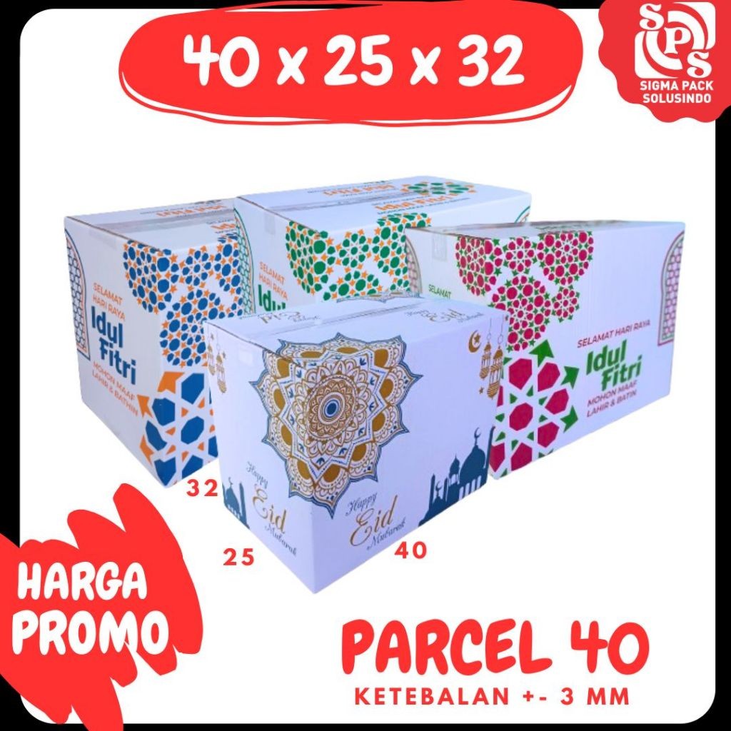 

Kardus Parcel 40 40X25X32 A1 Box Ied Mubarok Dus Idul Fitri Lebaran Packing Kotak Kemasan Karton