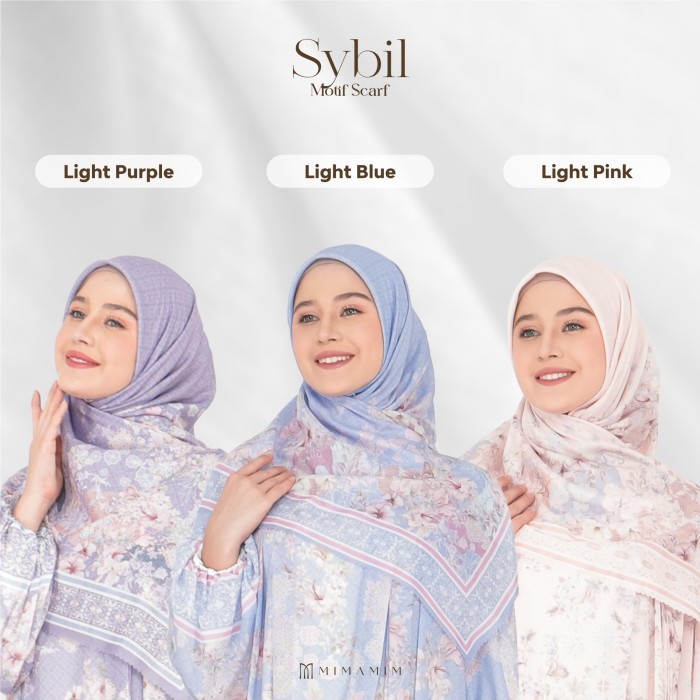 Mimamim Hijab - Jilbab Sybil Segiempat Motif Scarf Voal Premium Kerudung Square Lasercut