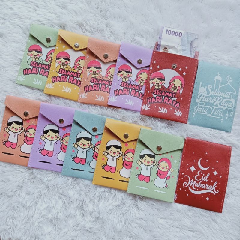 

(Dpt 12Pcs) Amplop Lebaran Potrait Kancing / Angpao Lebaran Lucu