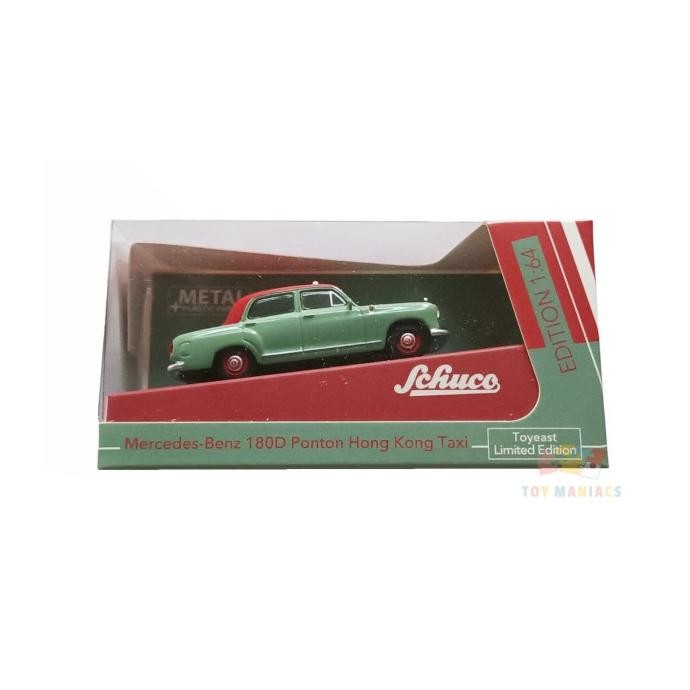 Promo Schuco Mercedes-Benz 180D Ponton Green Red Hong Kong Taxi Car Limited COD