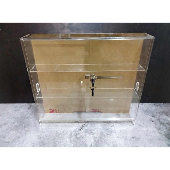 JUAL AKRILIK DISPLAY ETALASE ROKOK RAK AKRILIK ROKOK + KUNCI