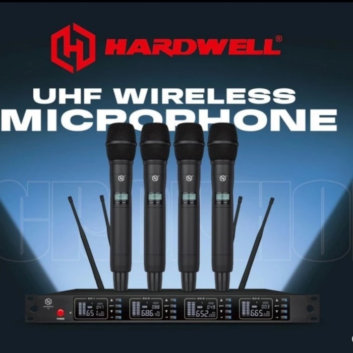 Mic / Microphone Wireless HARDWELL 4X 4 Mic Handheld