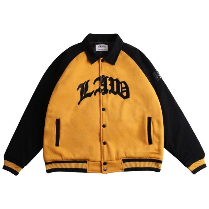 W.ESSENTIELS X ONE PIECE TORAO COLLEGIATE VARSITY JACKET MUSTARD STOK TERBATAS