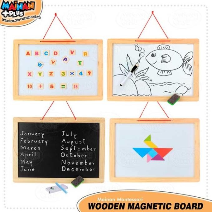 

Promo Mainan Edukasi Papan Tulis Magnet Kayu Magnetic Whiteboard Blackboard COD