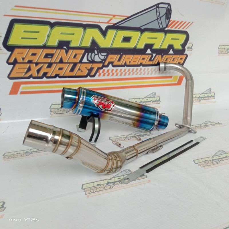 KNALPOT RACING R9 BLUE VIXION OLD VIXION NEW VERZA CB VERZA CS1 TIGER SCORPIO THUNDER R15V2 R15V3  C