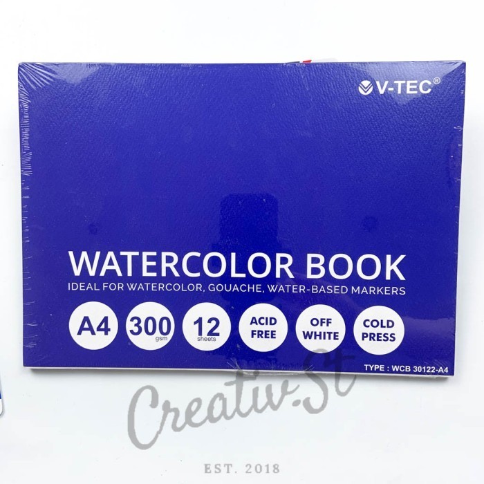 

HOT PROMO Watercolor Book Pad A4 300 GSM Cold Press V-Tec