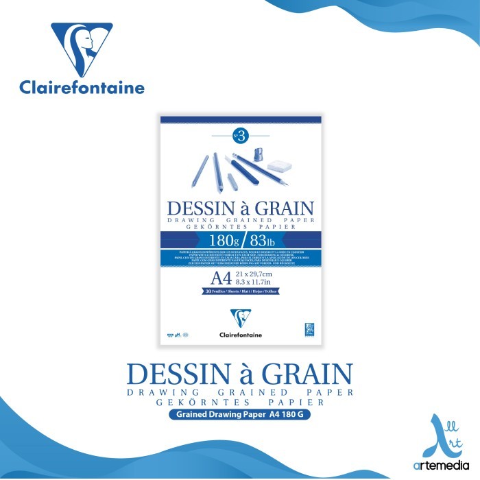 

SALE Kertas Gambar Clairefontaine A4 Dessin a Grain Drawing Sketch Pad