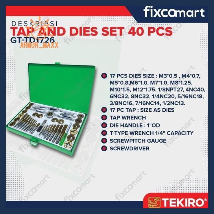 Tekiro Tap & Die Set 40 Pcs