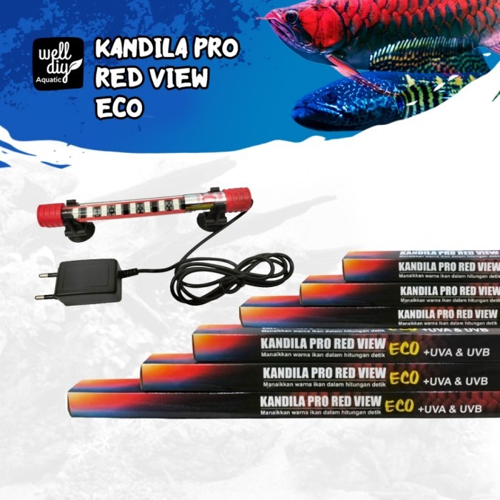 EKSLUSIF Kandila Pro Red View Eco Series 20 30 40 50 60 Cm Lampu Celup Aquarium