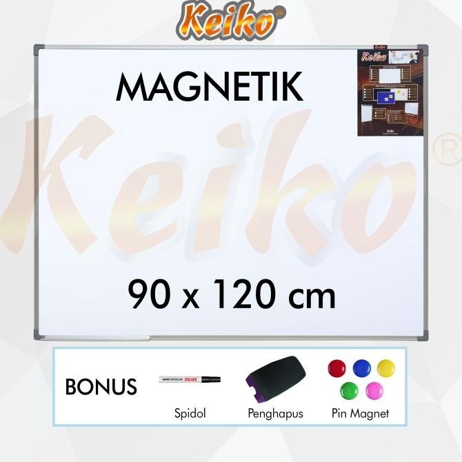 

PAPAN TULIS WHITEBOARD GANTUNG MAGNET SINGLE FACE KEIKO 90 X 120 CM