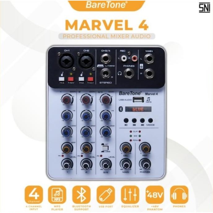 Murah Mixer Audio Baretone Max Marvel 4 Professional Mixer 4 Channel