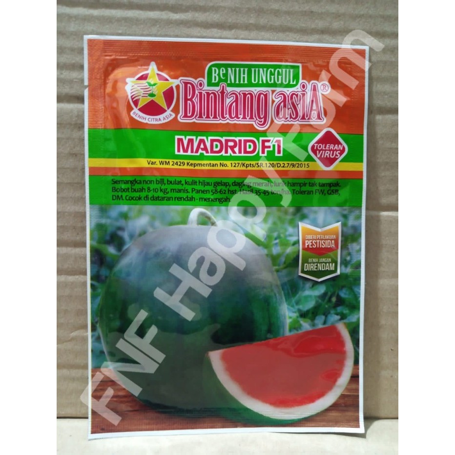 TERBARU - Benih Semangka Non biji Madrid F1 kemasan 20gr