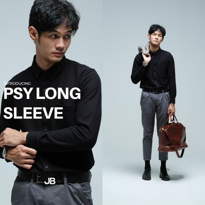 Kemeja Pria Jb Psy Long Shirt Black