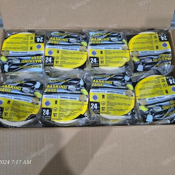 

MASKING TAPE/LAKBAN KERTAS NACHI 1INCH 24MM X 18MTR(MIN 1DUS = 96ROLL) ASLI