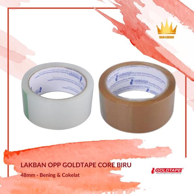 

1 LUSIN - PLAKBAN LAKBAN BENING OPP GOLDTAPE CORE BIRU 72 YARD/ 48MM - BENING COKLAT ASLI