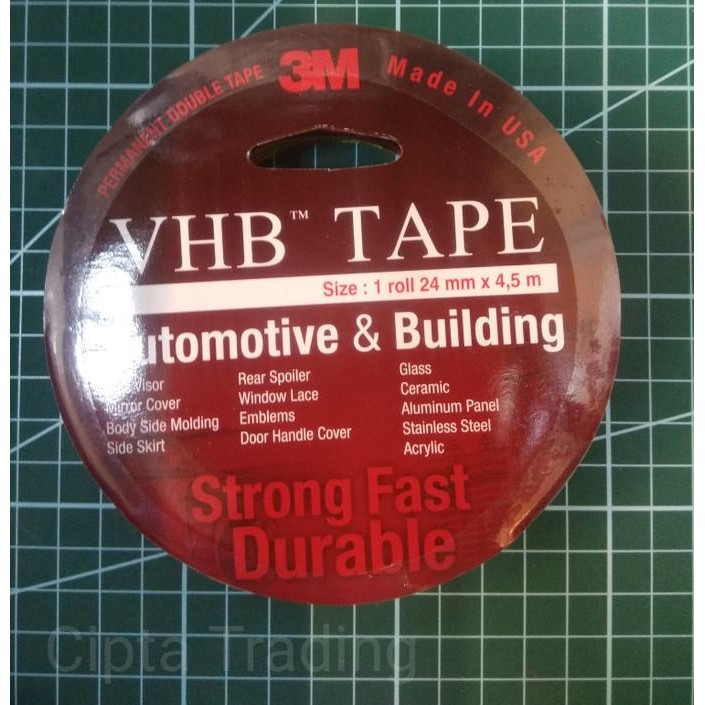 

3M VHB TAPE (DOUBLE TAPE- 24MM X 4,5 M) SELOTIP LAKBAN LEM SOLASI ASLI
