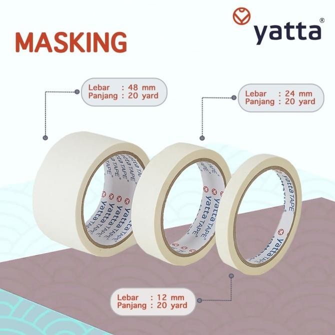 

LAKBAN KERTAS YATTA TAPE (WHITE) 1 INCH X 12 YARD (DUST @ 144ROLL) ASLI