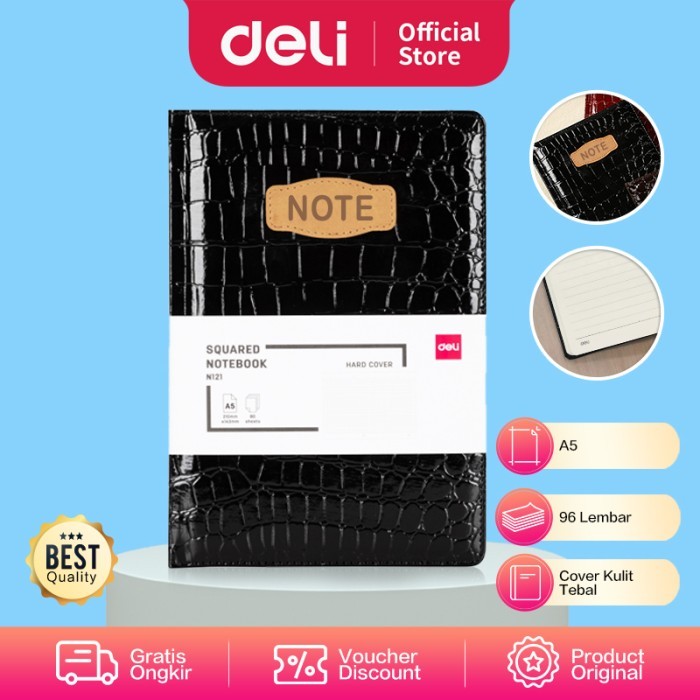 

PROMO Deli Leather Cover Notebook Buku Catatan Agenda Sampul Kulit A5 EN122L