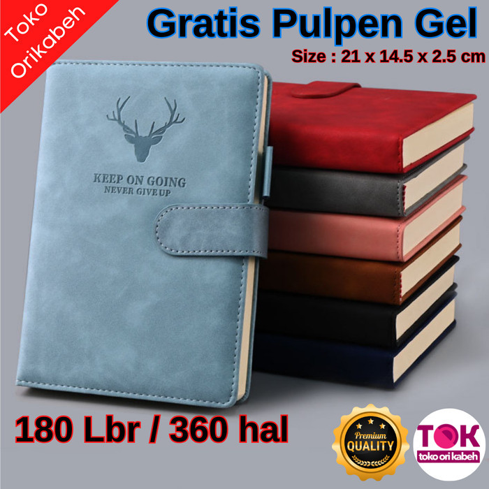 

SALE Premium Buku Agenda Kulit Buku Catatan Harian Notebook A5 Klip Magnet