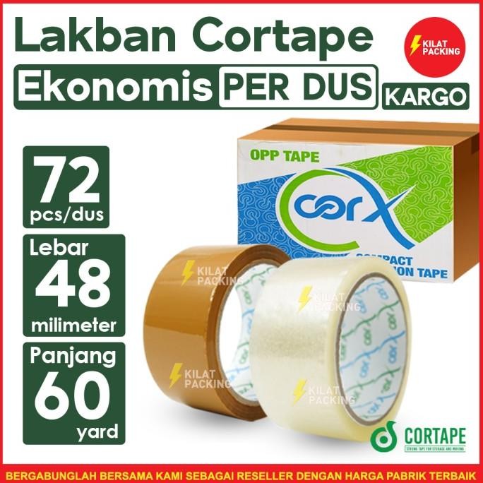 

LAKBAN COR X EKONOMIS 48MM X 60 YARD DUS MURAH ASLI
