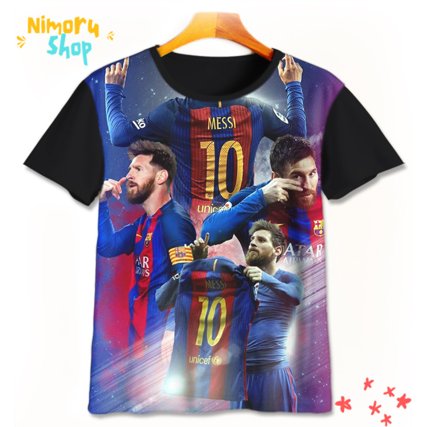 Baju Kaos Anak 3D LM-4-designWD Lionel Messi Kaos Bola Untuk Usia 1-12 Tahun NimoruShop